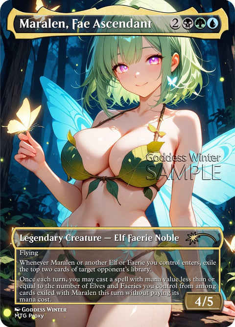 MTG - Maralen, Fae Ascendant - Fanart Borderless Style - EDH / Playtest