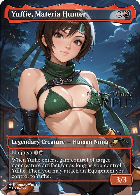 MTG FF - Yuffie, Materia Hunter - Fanart Borderless Style - EDH / Playtest