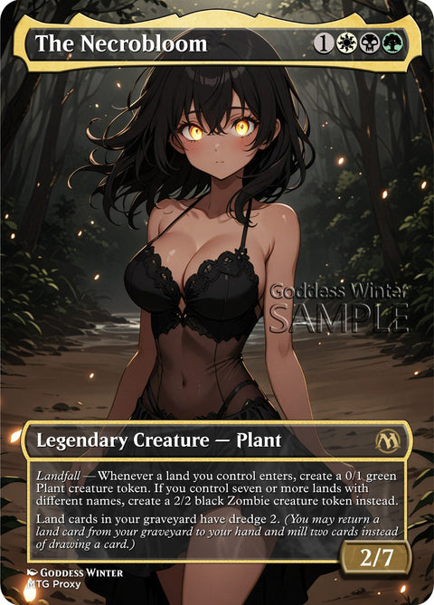 MTG - The Necrobloom - Fanart Borderless Style - EDH / Playtest