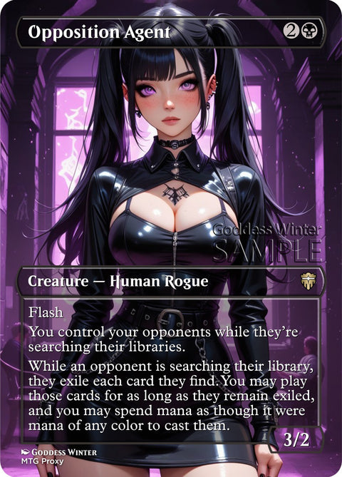 MTG - Opposition Agent - Fanart Borderless Style - EDH / Playtest