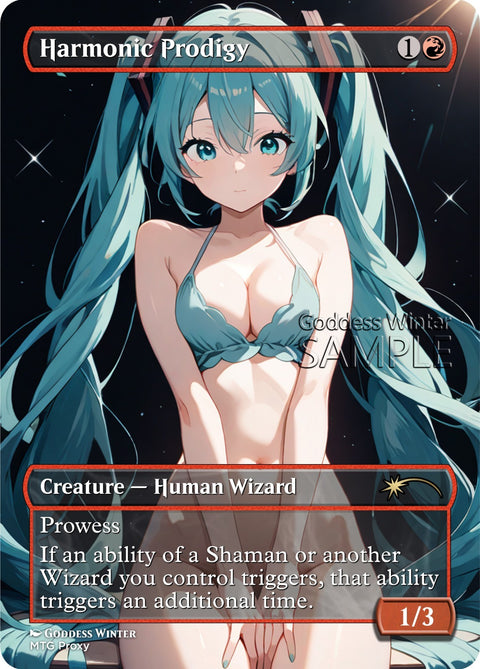 MTG - Harmonic Prodigy - Fanart Borderless Style - EDH / Playtest