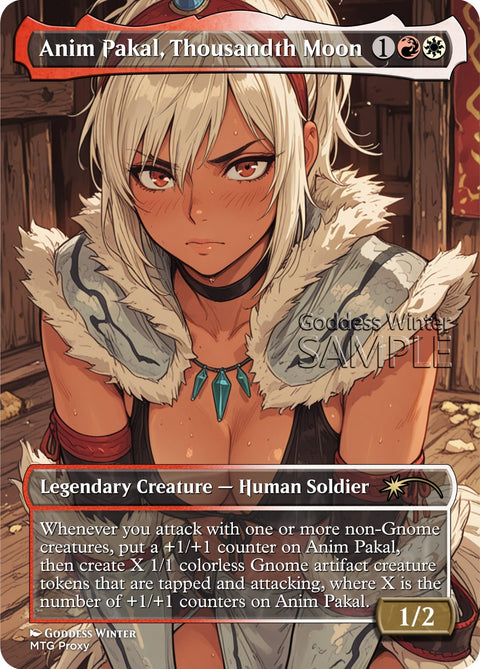 MTG - Anim Pakal, Thousandth Moon - Fanart Borderless Style - EDH / Playtest