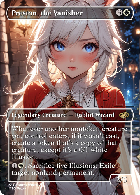 MTG - Preston, the Vanisher - Fanart Borderless Style - EDH / Playtest
