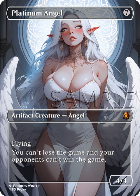 MTG - Platinum Angel - Fanart Borderless Style - EDH / Playtest