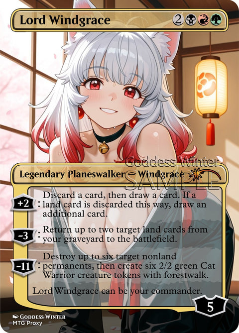 MTG - Lord Windgrace - Fanart Borderless Style - EDH / Playtest