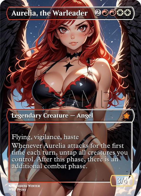 MTG - Aurelia, the Warleader - Fanart Borderless Style Card for EDH / Playtest