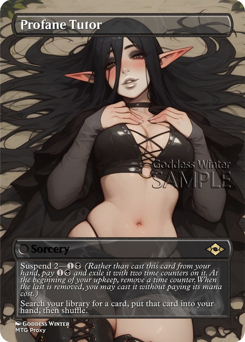 MTG - Profane Tutor - Fanart Borderless Style - EDH / Playtest