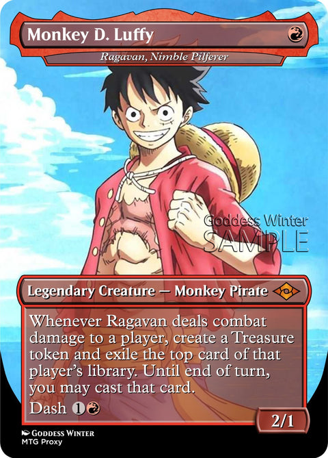 MTG ONE PIECE - Ragavan, Nimble Pilferer - Fanart Style - EDH / Playtest