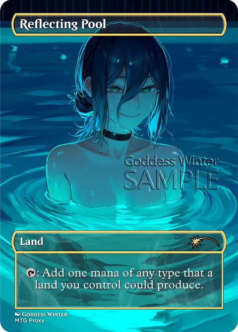 MTG - Reflecting Pool - Fanart Borderless Style - EDH / Playtest