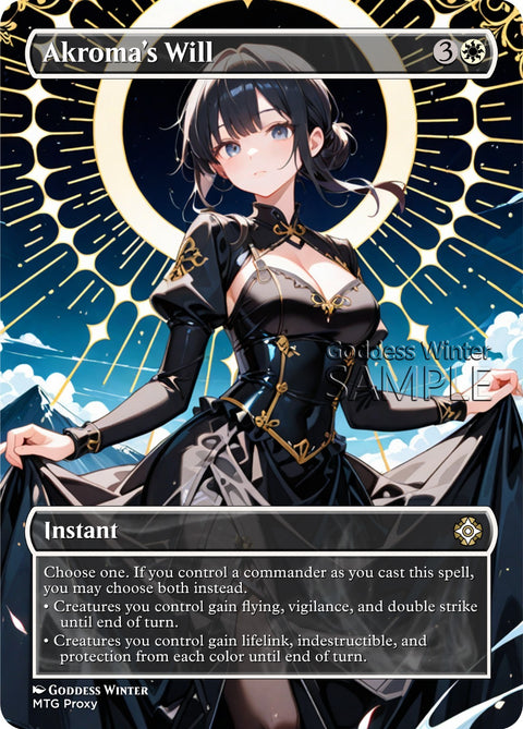 MTG - Akroma's Will - Fanart Borderless Style - EDH / Playtest