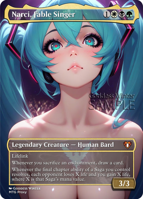 MTG - Narci, Fable Singer - Fanart Borderless Style - EDH / Playtest