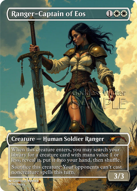 MTG - Ranger-Captain of Eos - Fanart Borderless Style - EDH / Playtest