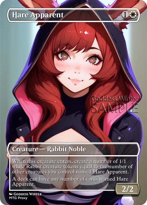 MTG - Hare Apparent - Fanart Borderless Style - EDH / Playtest
