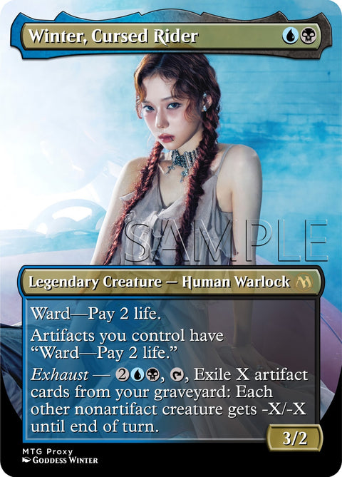 Aespa - Winter, Cursed Rider - Fanart Borderless Style EDH and Playtest