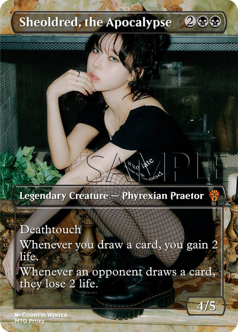 AESPA Winter - Sheoldred, The Apocalypse - Borderless Card EDH / Playtest - MTG