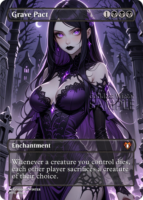 MTG - Grave Pact - Fanart Borderless Style - EDH / Playtest