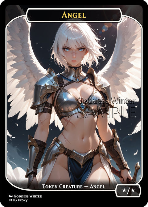 2-Sided Angel / Vampire Token Card - Fanart Borderless - EDH / Playtest