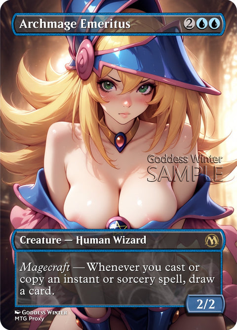 MTG - Archmage Emeritus - Fanart Borderless Style - EDH / Playtest