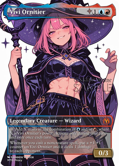 MTG - Vivi Ornitier - Fanart Borderless Style - EDH / Playtest