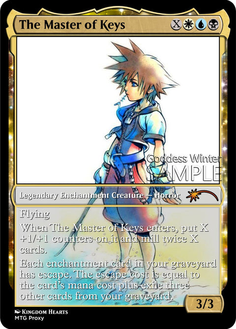 MTG KH Sora - The Master of Keys - Fanart Borderless Style - EDH / Playtest