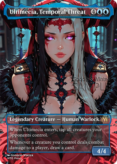 MTG FF - Ultimecia, Temporal Threat - Fanart Borderless Style - EDH / Playtest