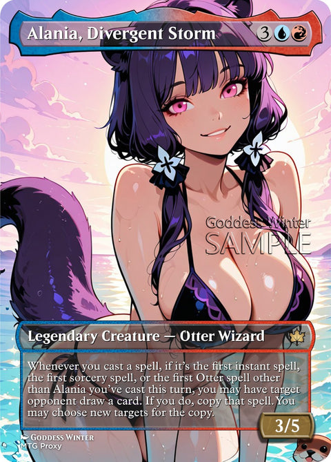 MTG - Alania, Divergent Storm - Fanart Borderless Style - EDH / Playtest