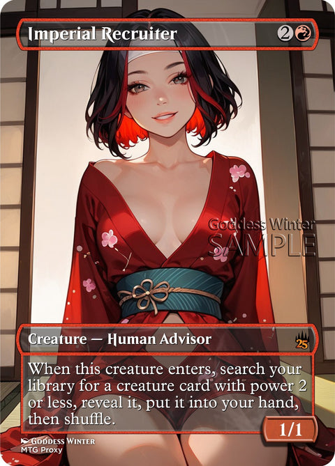 MTG - Imperial Recruiter - Fanart Borderless Style - EDH / Playtest