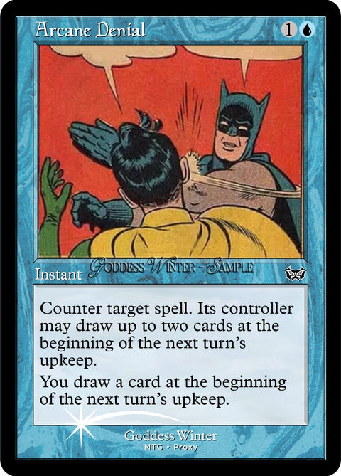 Batman MTG - Arcane Denial - Fanart Borderless Style - EDH / Playtest