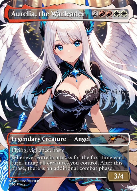 MTG - Aurelia, the Warleader - Fanart Borderless Style - EDH / Playtest