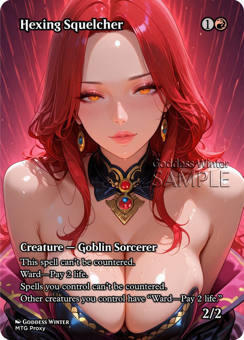 MTG - Hexing Squelcher - Fanart Borderless Style - EDH / Playtest
