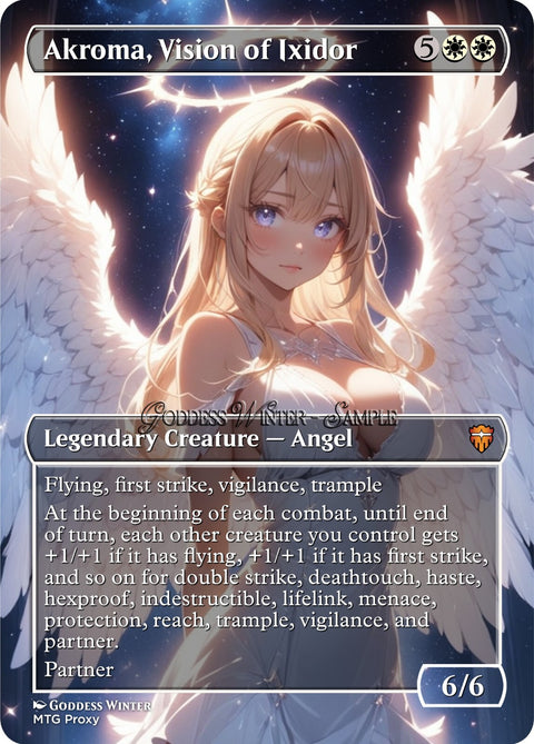 MTG - Akroma, Vision of Ixidor - Fanart Borderless Style - EDH / Playtest