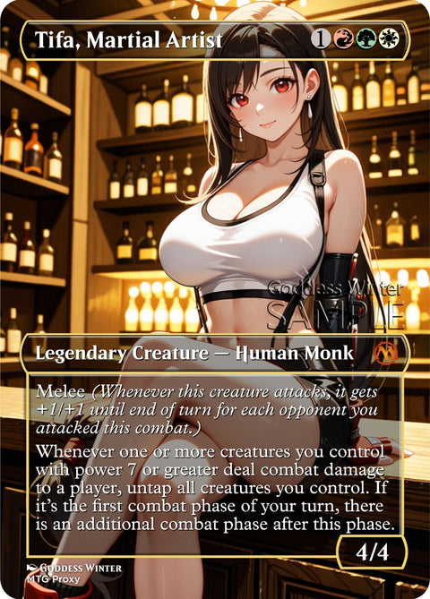MTG FF - Tifa, Martial Artist - Fanart Borderless Style - EDH / Playtest