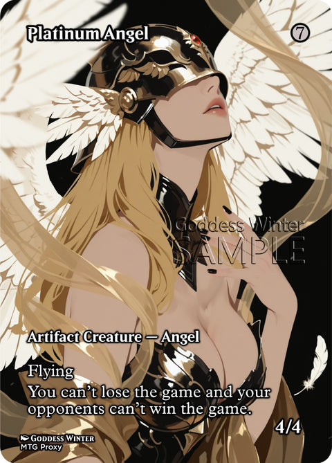 MTG - Platinum Angel - Fanart Borderless Style - EDH / Playtest