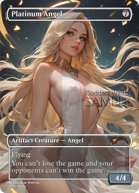 MTG - Platinum Angel - Fanart Borderless Style - EDH / Playtest