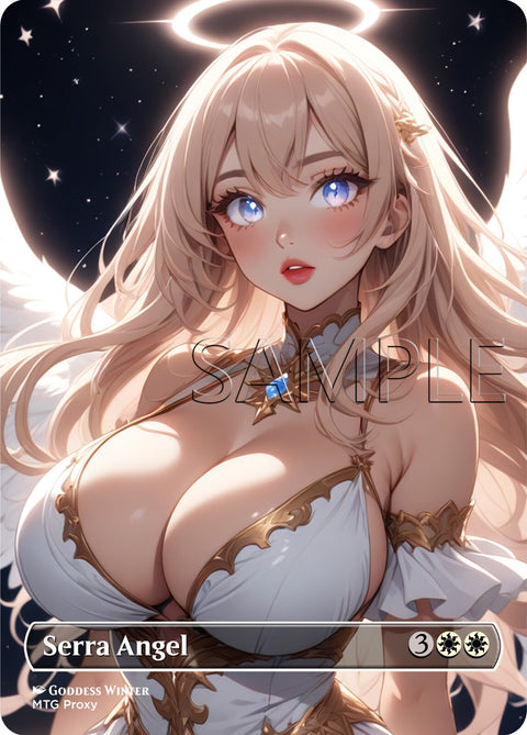 MTG - Serra Angel - Fan Art Fullart Style - EDH / Playtest