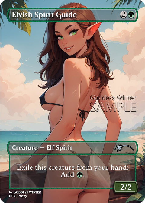 MTG - Elvish Spirit Guide - Fanart Borderless Style - EDH / Playtest