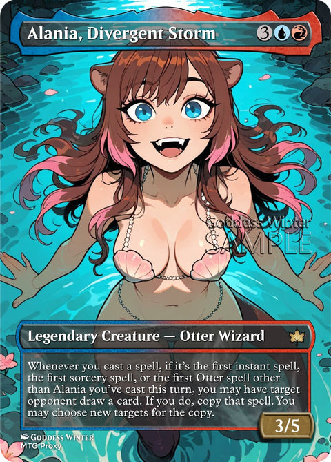 MTG - Alania, Divergent Storm - Fanart Borderless Style - EDH / Playtest