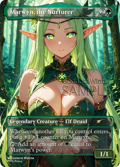 MTG - Marwyn, the Nurturer - Fanart Borderless Style - EDH / Playtest