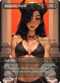 MTG - Demonic Tutor - Fanart Borderless Style - EDH / Playtest