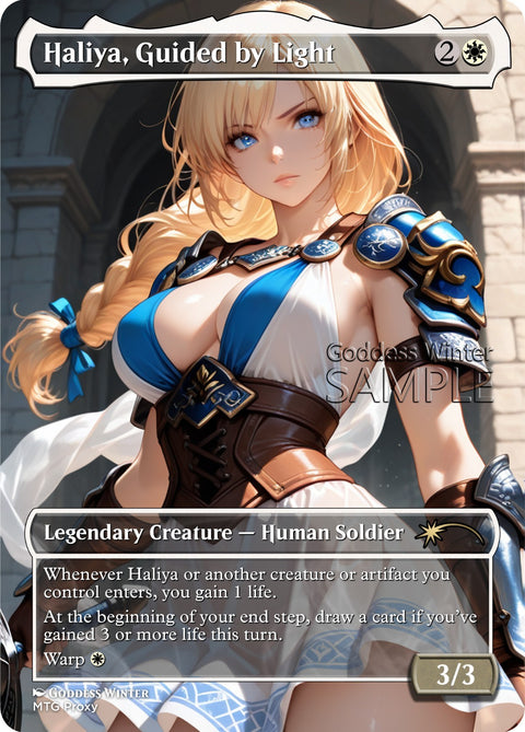 MTG - Haliya, Guided by Light - Fanart Borderless Style - EDH / Playtest