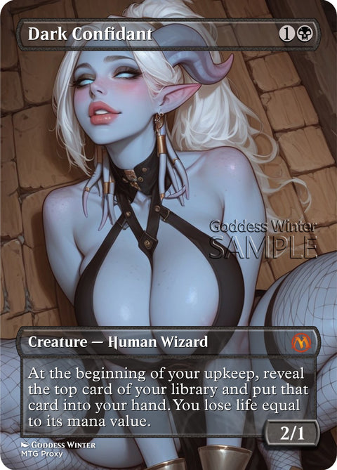 MTG - Dark Confidant - Fanart Borderless Style - EDH / Playtest