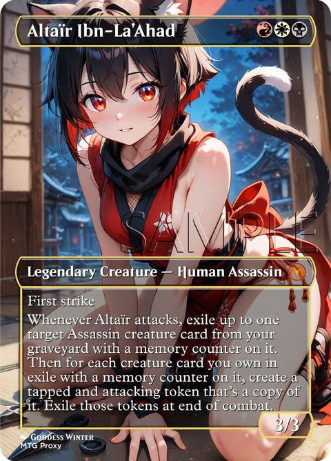 MTG - Altaïr Ibn-La'Ahad - Fanart Borderless Style - EDH / Playtest