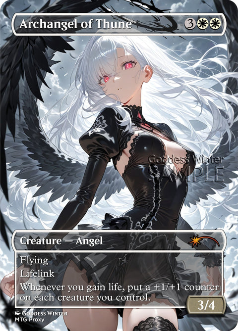 MTG - Archangel of Thune - Fanart Borderless Style - EDH / Playtest
