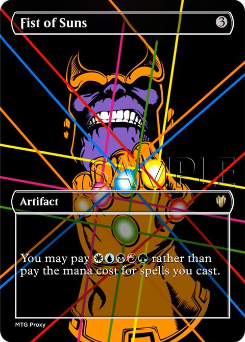 Marvel - Thanos - Fist of Suns - Fanart Borderless Style EDH and Playtest