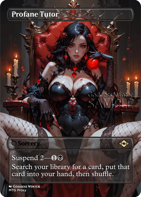 MTG - Profane Tutor - Fanart Borderless Style - EDH / Playtest