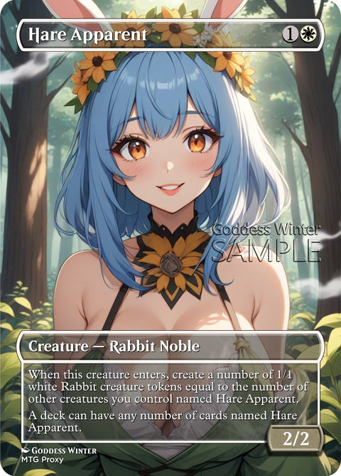 MTG - Hare Apparent - Fanart Borderless Style - EDH / Playtest