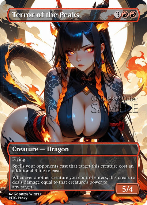 MTG - Terror of the Peaks - Fanart Borderless Style - EDH / Playtest