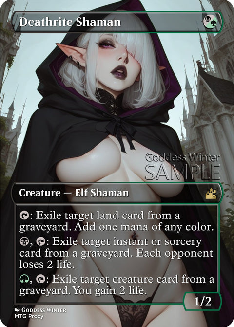 MTG - Deathrite Shaman - Fanart Borderless Style - EDH / Playtest