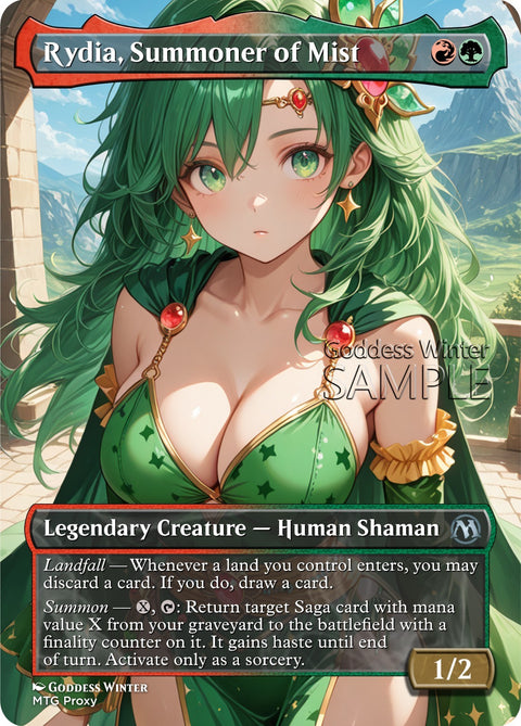 MTG - Rydia, Summoner of Mist - Fanart Borderless Style - EDH / Playtest