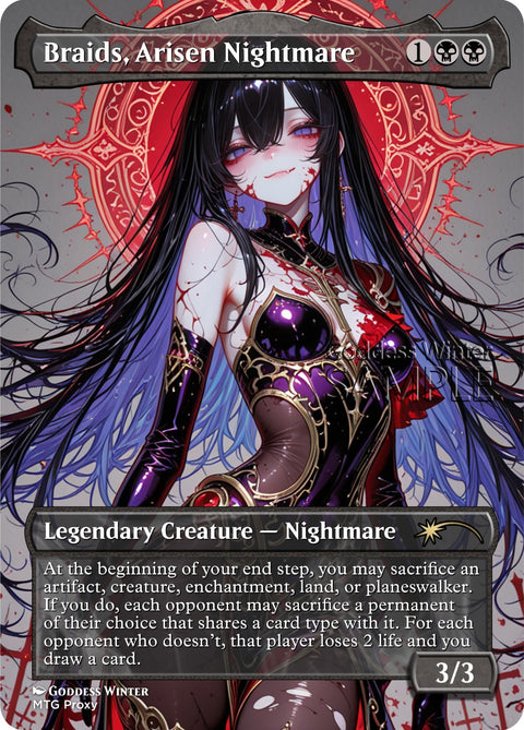 MTG - Braids, Arisen Nightmare - Fanart Borderless Style - EDH / Playtest
